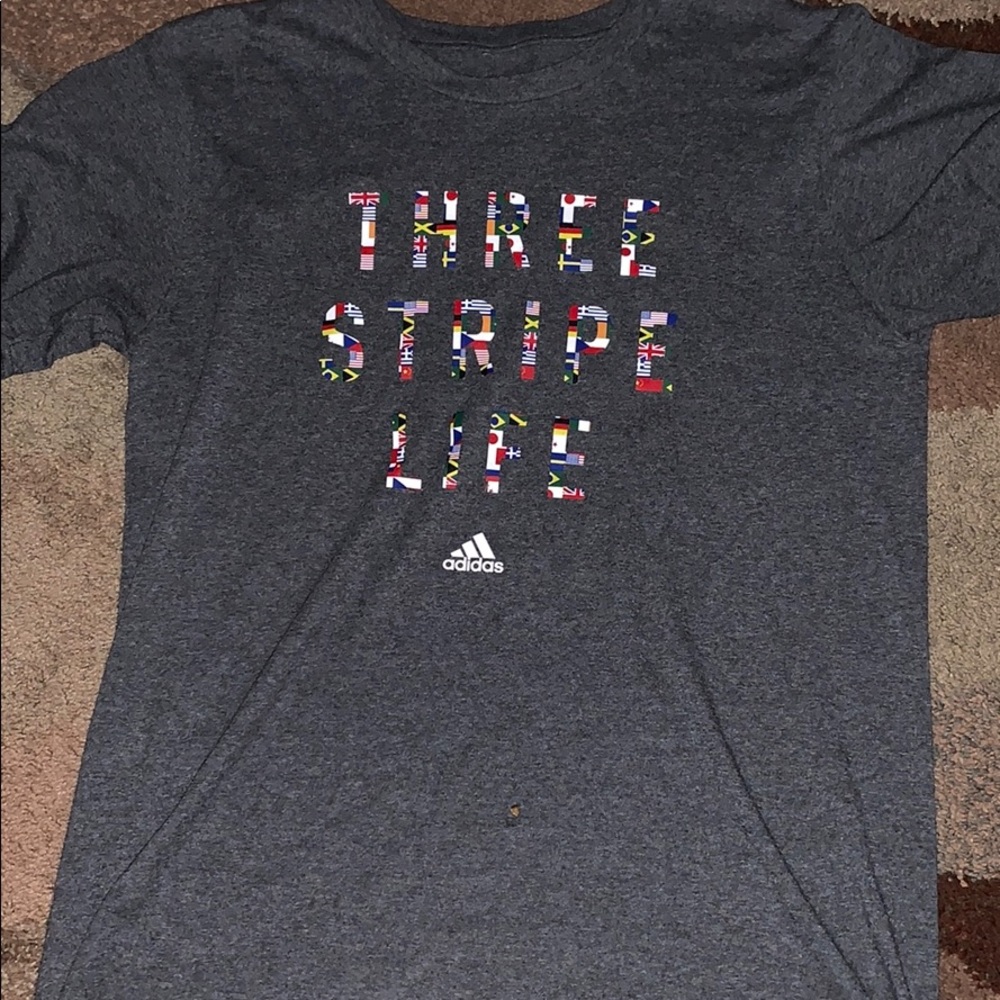 Adidas 3 stripe life shirt